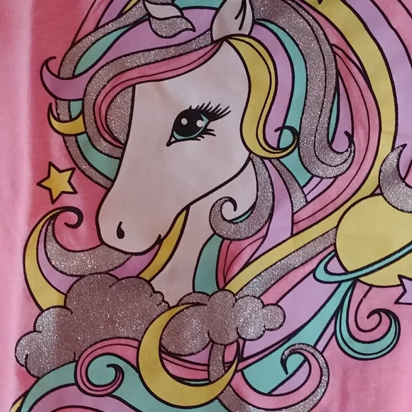 NWT, Size 14 XL/TG, Pink and multi color, short sleeve top - Picture 2 of 4